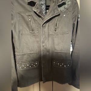 Miss Me Grey vintage embellished jacket.
